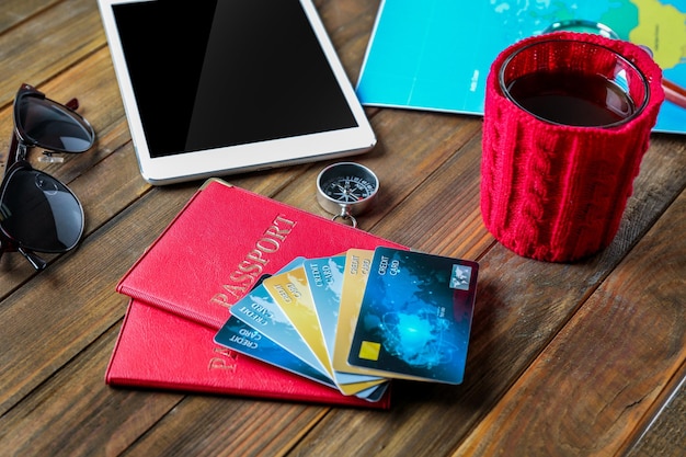 Close-up of loyalty program cards from different airlines, emphasizing points accumulation and diverse reward options, with a subtle background showcasing various travel destinations.