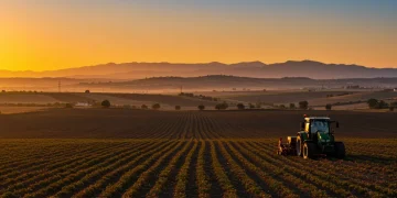 Campos agrícolas españoles al amanecer, simbolizando las ayudas europeas para 2026