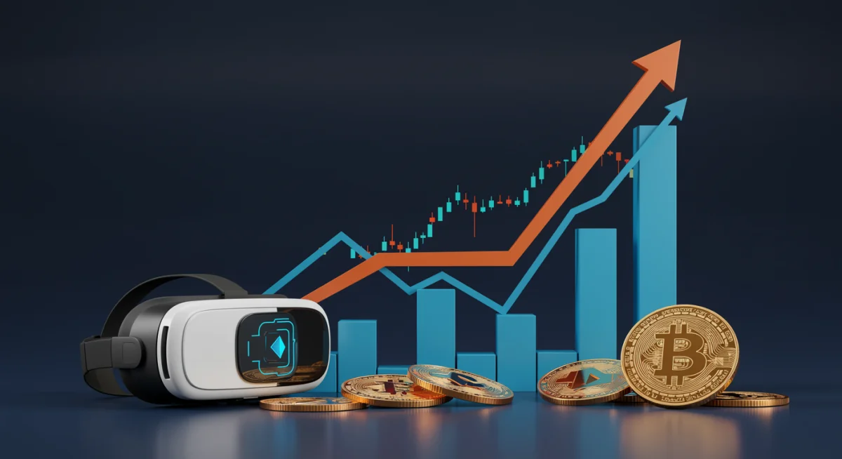 Gráfico de crecimiento de acciones tecnológicas y metaverso