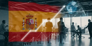 Emprendedores españoles innovando en un entorno tecnológico, simbolizando el potencial de inversión en startups.