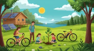 Ayudas Estatales Turismo Sostenible 2026: Ahorra hasta 15% Familia disfrutando de unas vacaciones sostenibles en un entorno natural con un 15% de ahorro gracias a ayudas estatales.