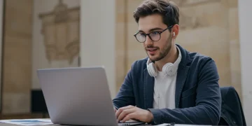 Joven emprendedor español revisando oportunidades de negocio en 2026