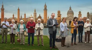 Planes de pensiones España 2026: 5 opciones para tu jubilación Grupo de personas de diferentes edades planificando su jubilación en España con planes de pensiones.