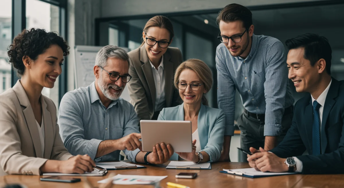 Inversores analizando datos financieros para proyectos turísticos rentables en España.