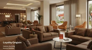 Lujoso vestíbulo de hotel en España, simbolizando los beneficios de lealtad