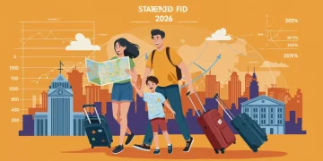 Familia viajando felizmente con ayudas estatales y optimización fiscal 2026