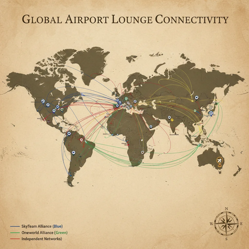 Mapa global de las alianzas de salas VIP en aeropuertos