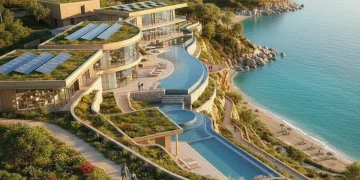 Hotel ecológico en España con paneles solares y entorno natural